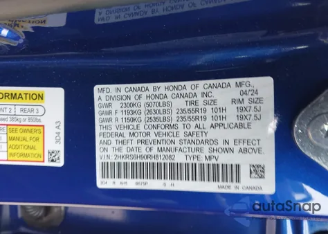 2024 Honda Cr-V Hybrid Sport Touring from USA, damaged, VIN 2HKRS6H90RH812082